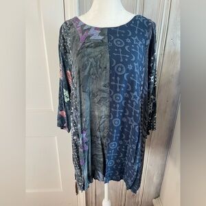 celestial floral print oversized top ONE SIZE Bohemian hippie lagenlook …